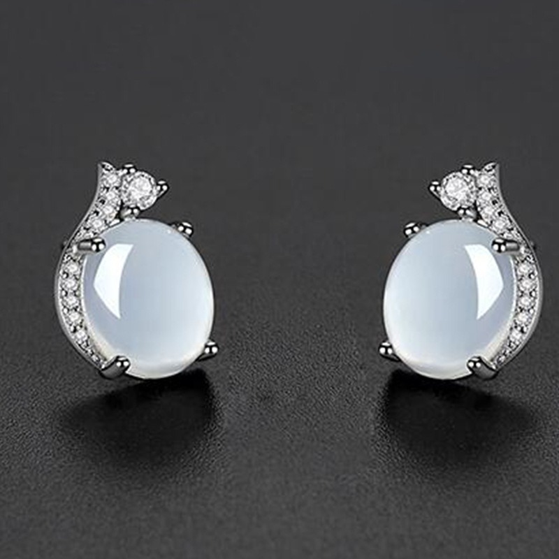 Bông Tai Ngọc Bích Phong Cách Hàn Quốc