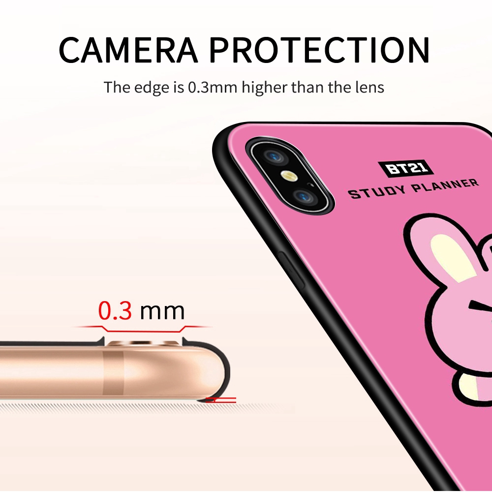 Ốp điện thoại mặt kính cường lực hình TATA SHOOKY RJ SUGA COOKY cho Samsung Galaxy S20 Plus S20 FE Ultra S20+