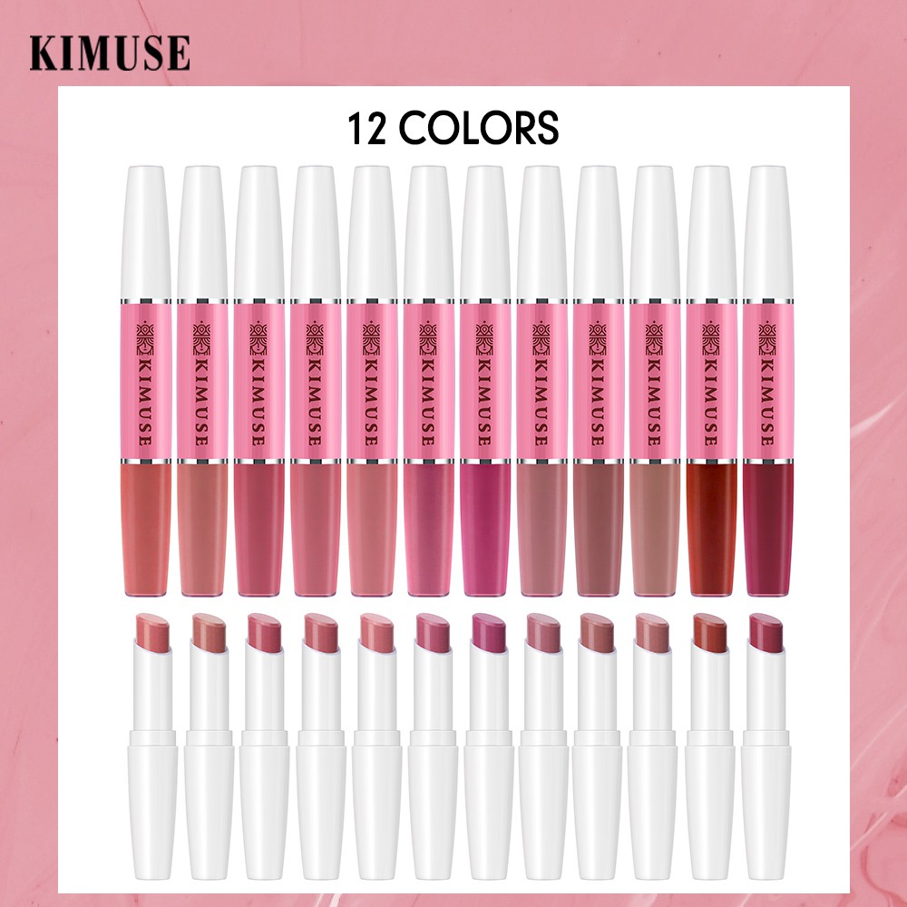 Thỏi Son Lì Tích Hợp Son Bóng Kimuse 2 Trong 1 Kết Hợp Màu Nhung Mịn 12 Màu Tùy Chọn 30g | BigBuy360 - bigbuy360.vn