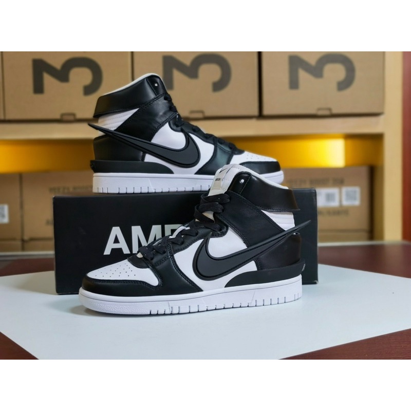 Giày thể thao nữ cổ cao phối màu siêu xinh thương hiệu cao cấp Ambush x Nike da thật nhập khẩu