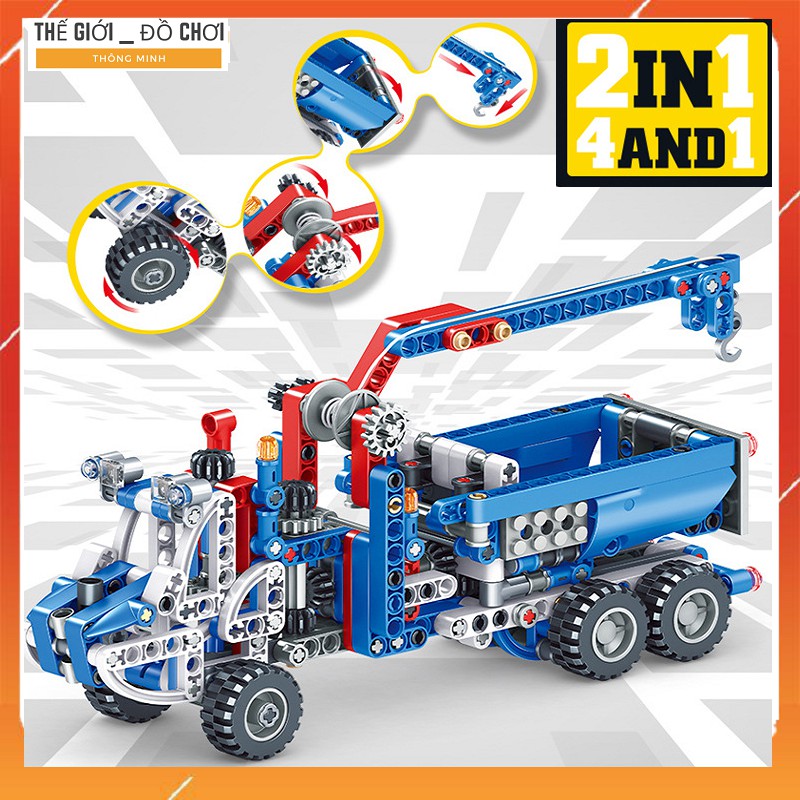 Bộ lego đồ chơi cho bé LEGO 2IN1 ô tô xây dựng truyền động được