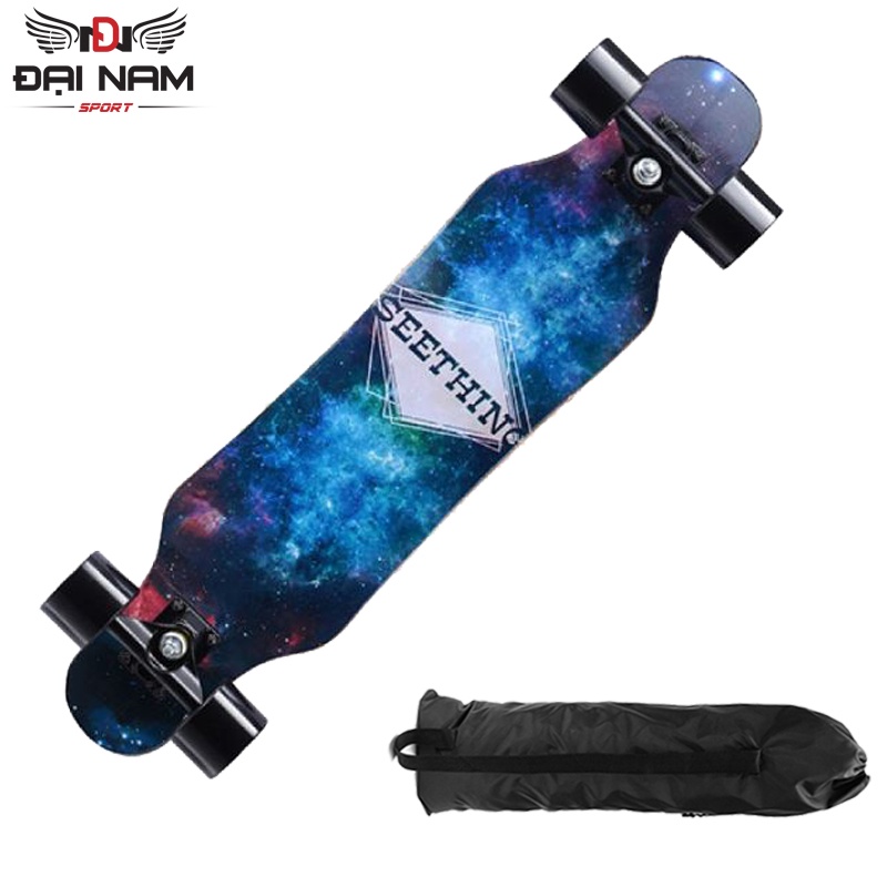 Ván Trượt Thể Thao Longboard Dài 80cm Mặt Nhám Bánh Có Đèn LED + Tặng Túi Đựng Ván