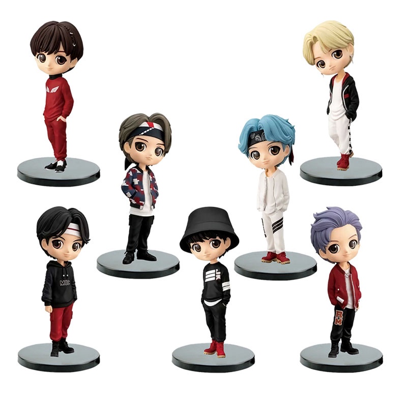 Set 7 mô hình nhân vật hoạt hình BTS bằng PVC