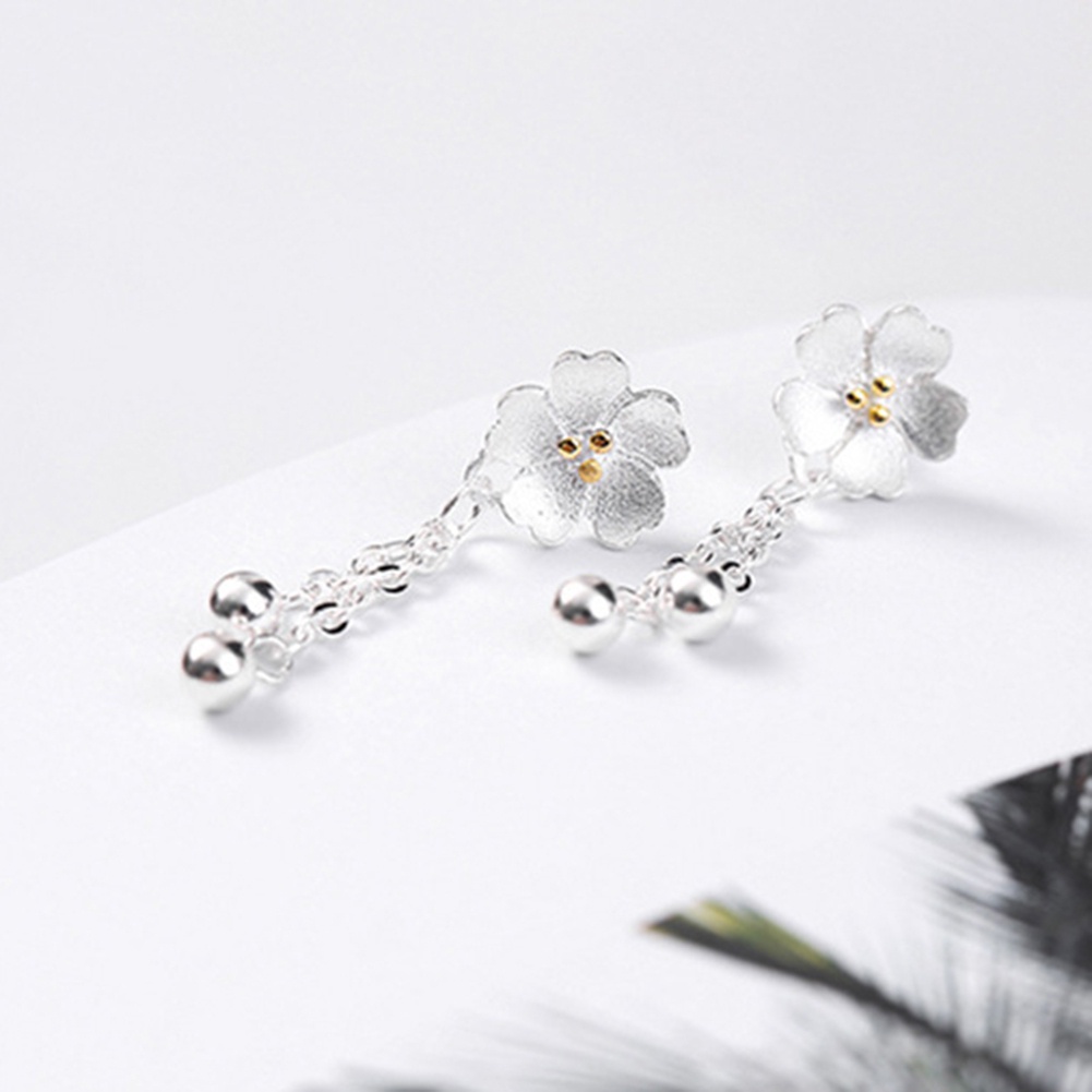 Khuyên tai hoa dáng dài tua rua thanh lịch cho nữ