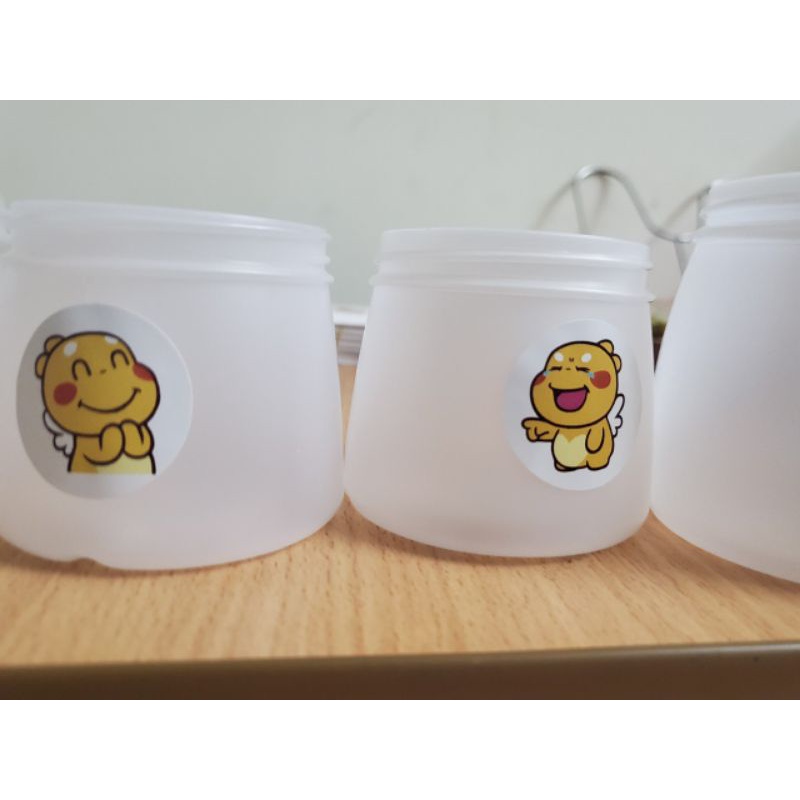 Combo 50 hũ sữa chua kèm nắp và 12 sticker dung tích 100ml 120ml 160ml