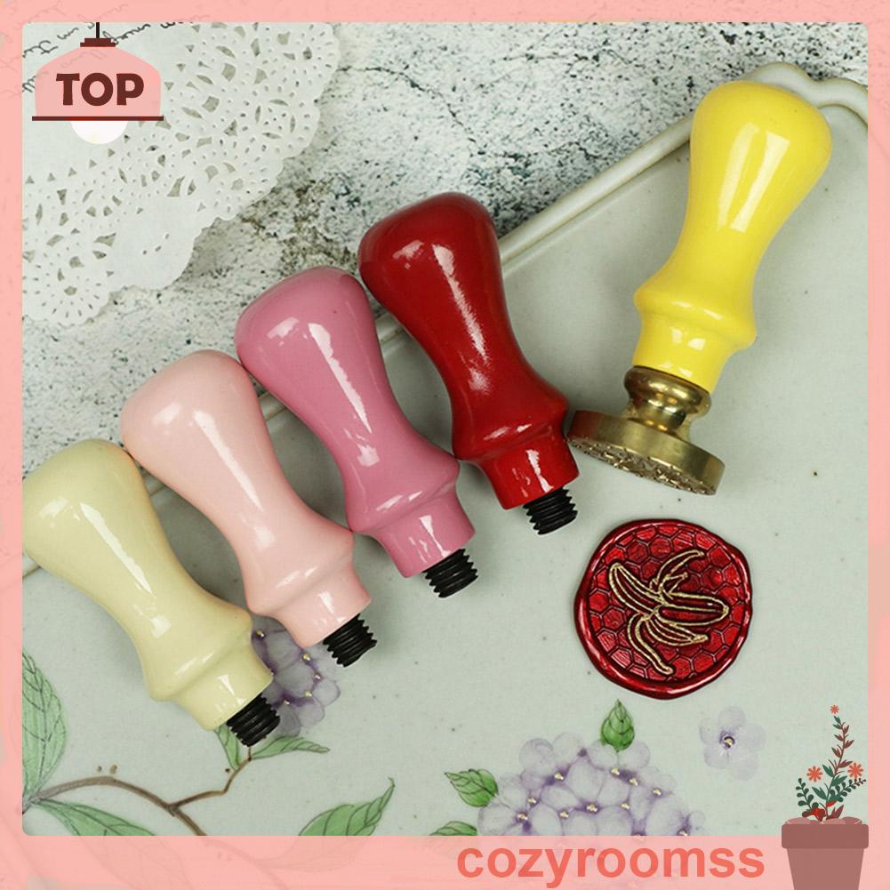 Tay cầm con dấu đóng sáp niêm phong bằng gỗ phong cách retro độc đáo tiện lợi