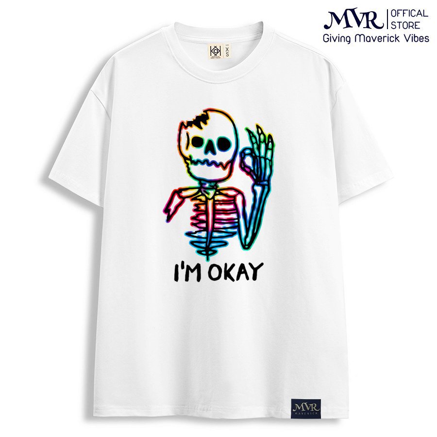 Áo thun nữ cổ tròn Bộ xương người hologram im okay MVR KK3991