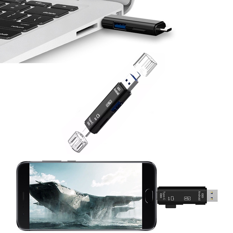 Đầu đọc thẻ nhớ OTG 5 trong 1 USB 3.1 dành cho máy tính