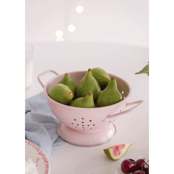 Giỏ đựng trái cây rổ tráng men đế cao retro phong cách Bắc Âu picnic decor phòng bếp vintage nhà cửa dã ngoại lenhome