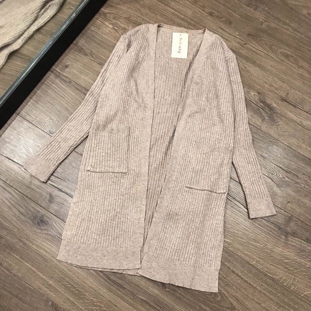 Áo khoát len gân dài