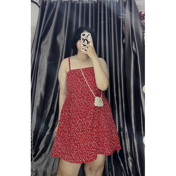 Đầm hai dây họa tiết nhí Bigsize