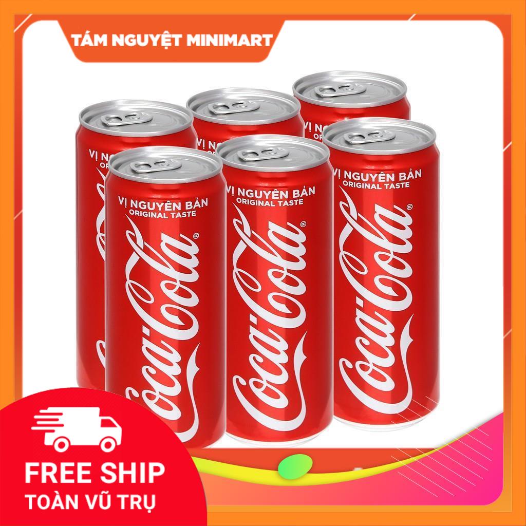 Combo 6 lon Coca Cola 330ml