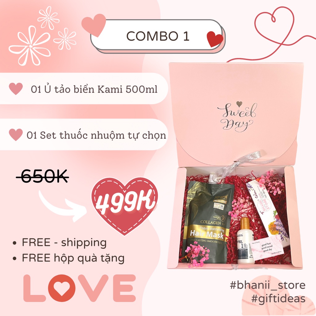 (Set quà tặng 8/3 / Valentine) Combo Siêu Dưỡng Tóc Phục Hồi - Chống Rụng FREE GIFT BOX