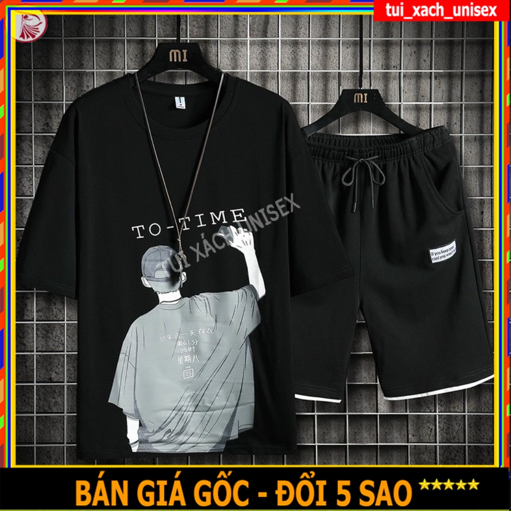 [Mã TUIXACH30 giảm 30K đơn 49K]❤️ HOT ❤️ Bộ đôi đồ mặc nhà, Quần áo thể thao nam nữ mùa hè hoạt hình ngắn tay phong cách