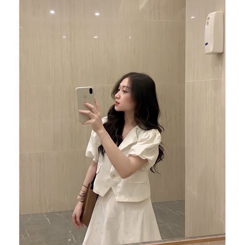 Pass set váy nâu tây