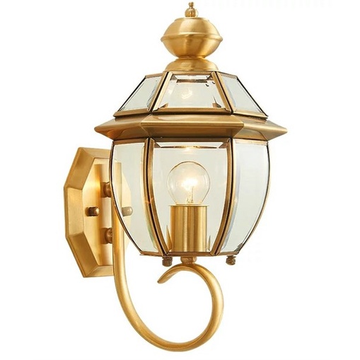 Đèn tường đồng cao cấp chao kính đẹp - trang trí  ngoại thất - treo tường - đồng kính cao cấp