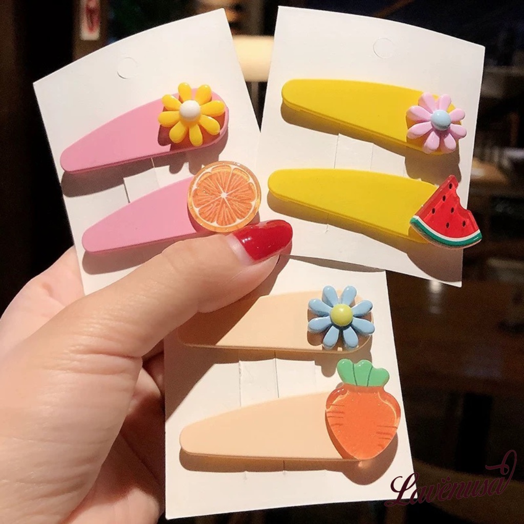 Kẹp tóc mái cặp mái hình hoa quả dễ thương đáng yêu set 2 cái LAVENUSA CT11