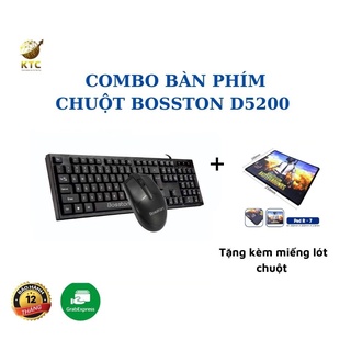 Combo bàn phím chuột có dây Bosston D5200-Tặng kèm tấm lót chuột