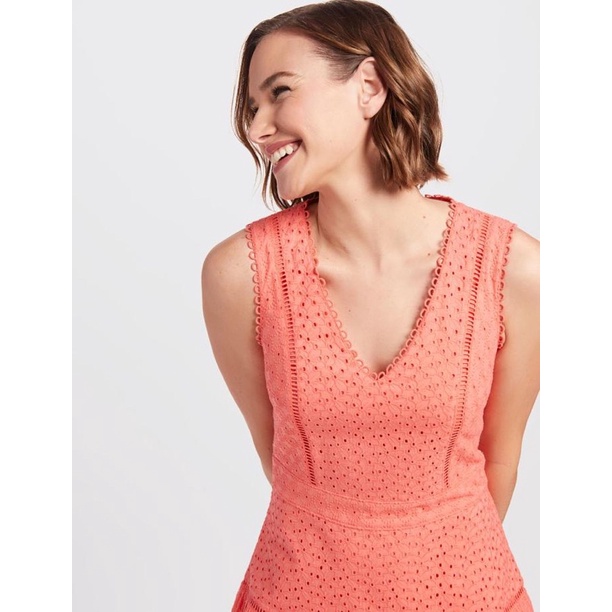 Vải thô thêu màu hồng cam