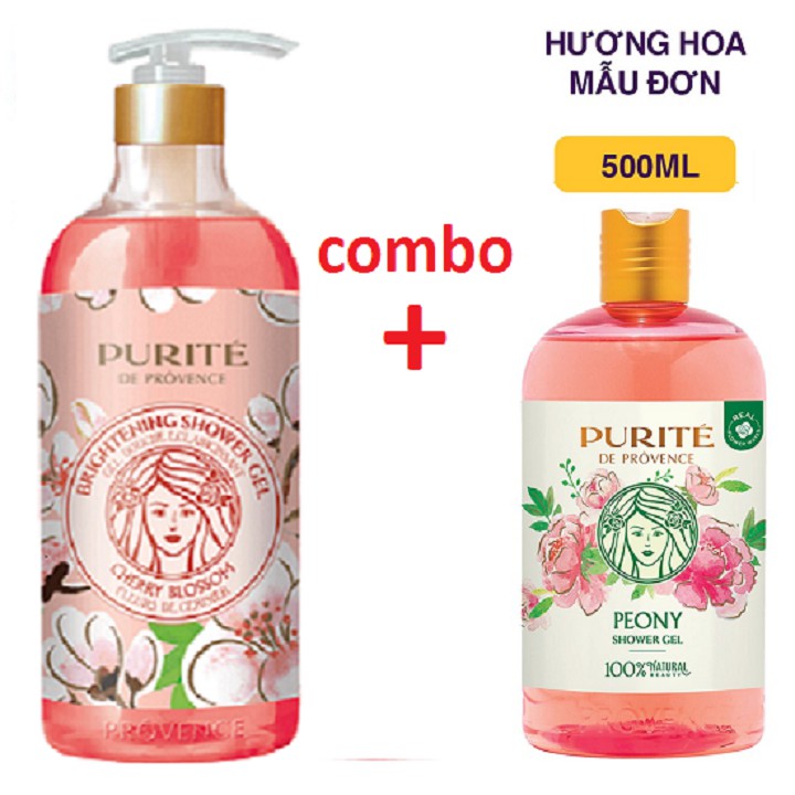 Sữa Tắm Purité De Provence 850ml Tặng Kèm ST Hoa Mẫu Đơn 500ml