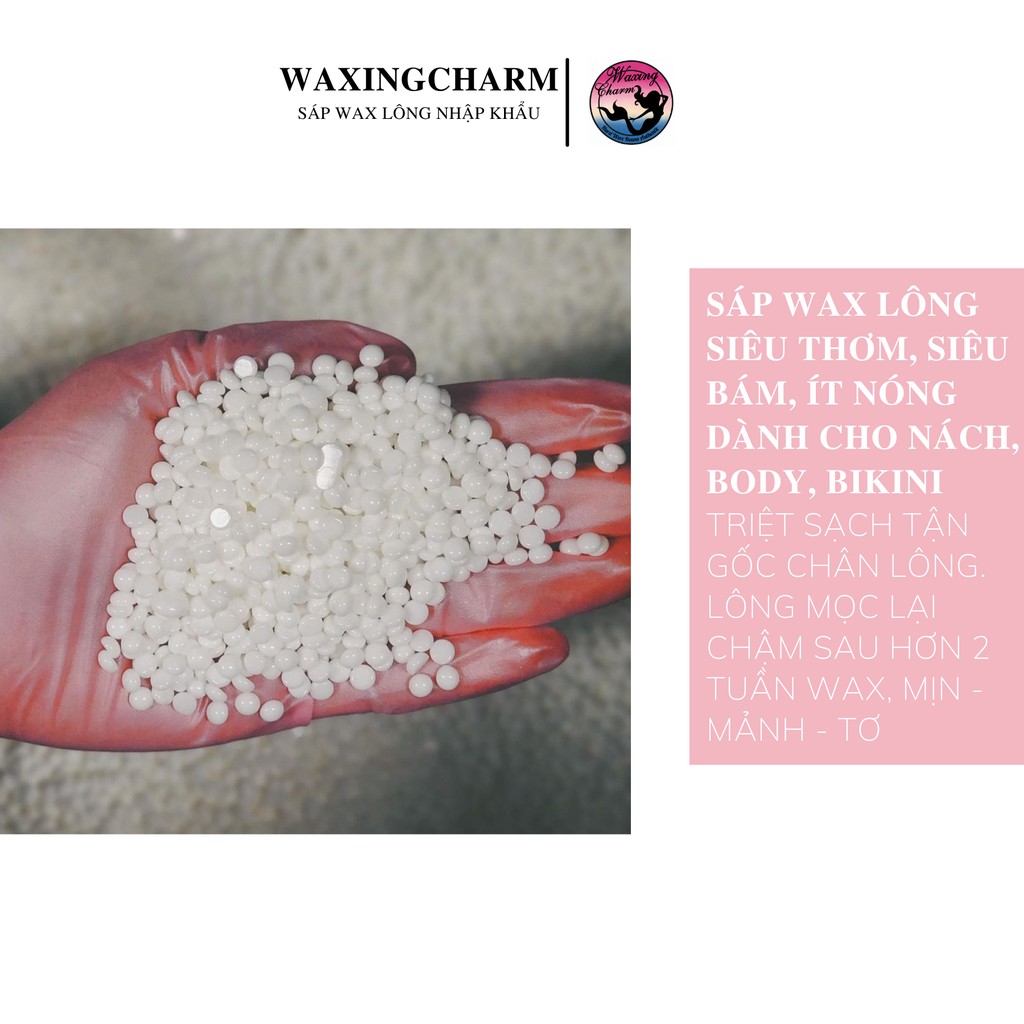 100gr Sáp Wax Lông Nóng Hard Wax Beans WaxingCharm Nhiệt độ thấp Dành Cho Mặt, Nách, Body, Bikini