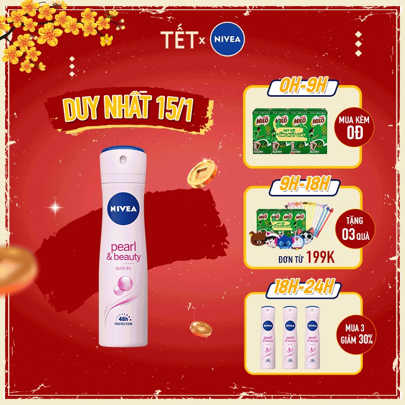 Xịt ngăn mùi Nivea ngọc trai đẹp quyến rũ 150ml 83731