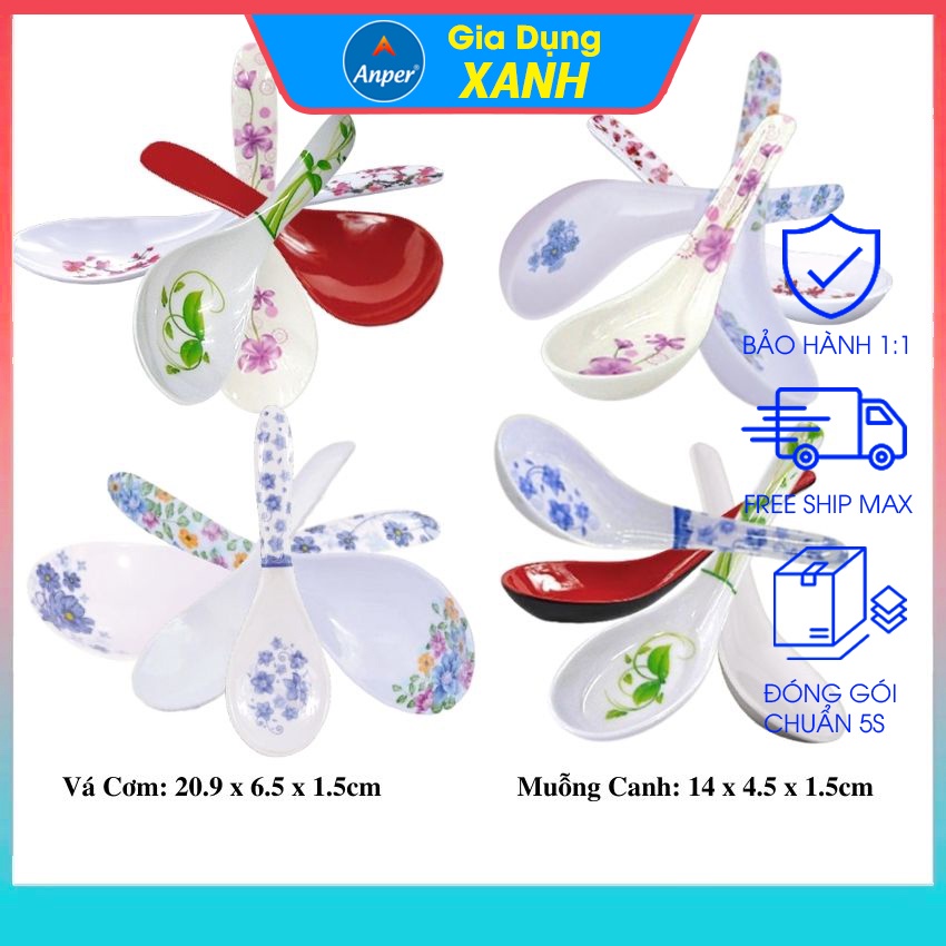 Muỗng nhựa melamine ANPER ăn canh 14 và 21 cm  nhật hàn dùng cho gia đình và nhà hàng sang trọng