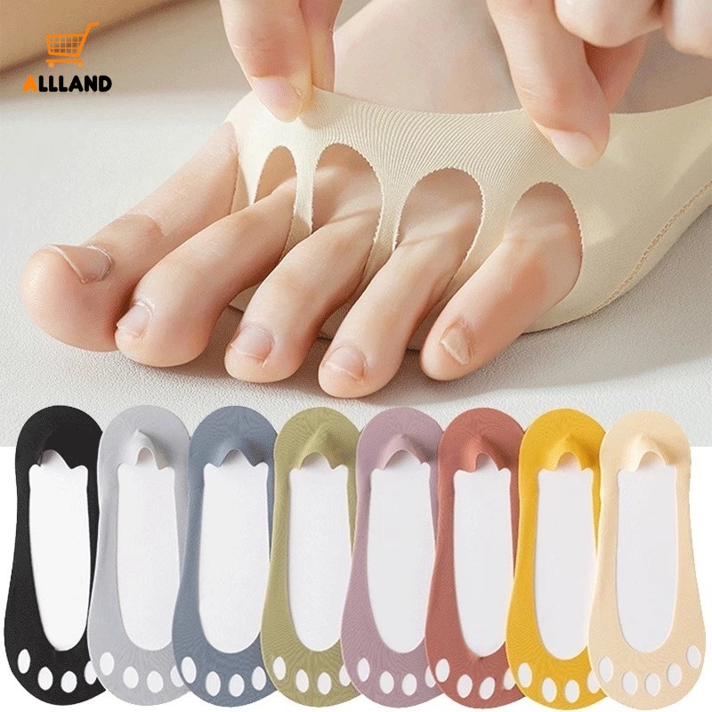 1 Đôi Tất Lụa Lạnh Năm Ngón Siêu Mỏng Thoáng Khí Chống Ma Sát