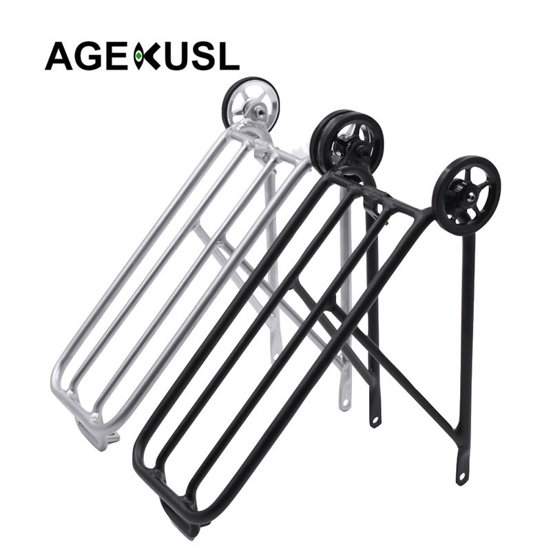 Aceoffix Bike Rack phía sau Giá để hàng có bánh xe dễ dàng cho Brompton 3 Sixty Pikes United Trifold Gấp Xe đạp Giá để hàng