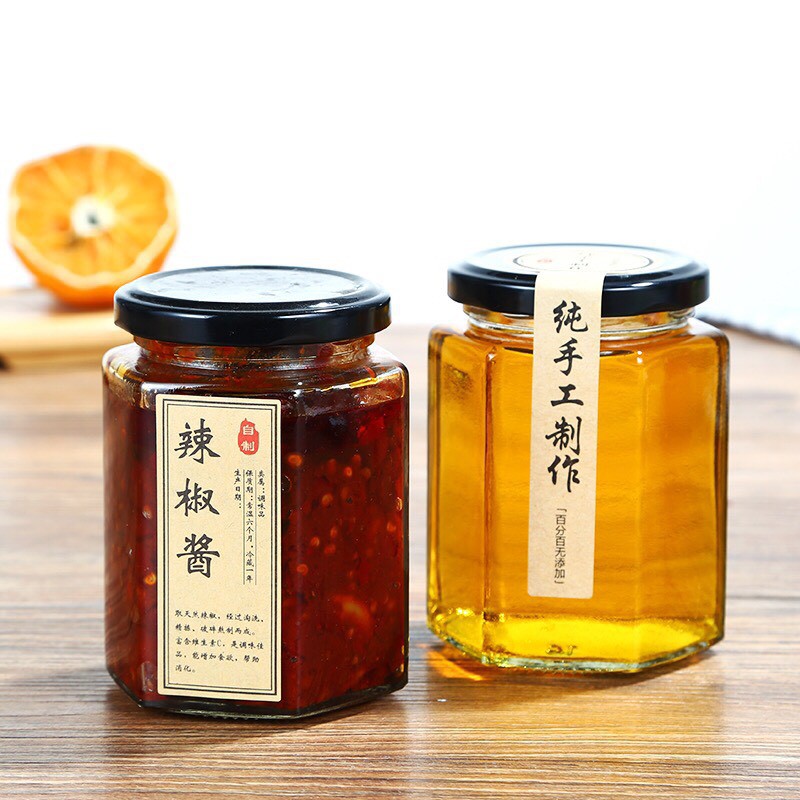 Hũ thủy tinh lục giác -  Hũ thủy tinh đựng gia vị có nắp thiếc chống rỉ sét - DaiSy Decor | BigBuy360 - bigbuy360.vn