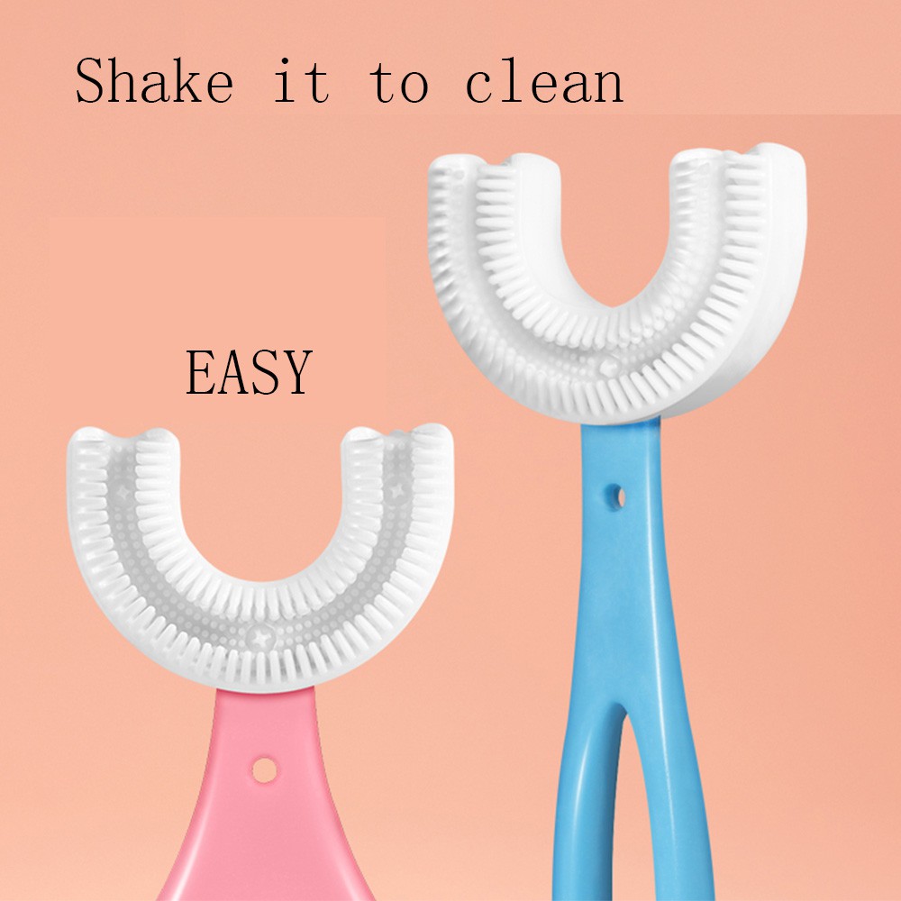 [Hàng mới về] Bàn chải đánh răng silicon mềm hình chữ u an toàn cho bé