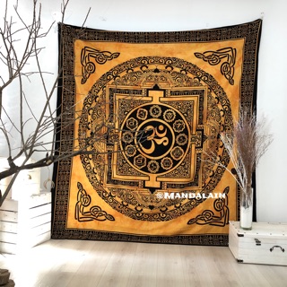 [HÀNG NHẬP ẤN ĐỘ XỊN] Khăn treo tường trang trí chữ OM size cực lớn 210cm x 240cm chất lượng
