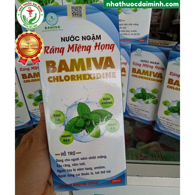 [Ảnh Thật] Nước Ngậm Răng Miệng Bamiva Chlorhexdine - Hơi Thở Thơm Tho, Sát Khuẩn, Làm Sạch Khoang Miệng