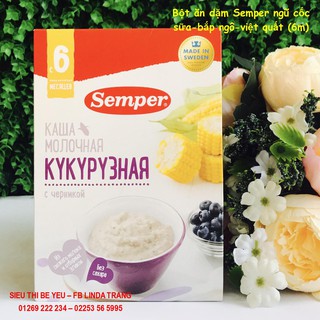 Bột ăn dặm Semper ngũ cốc sữa bắp ngô việt quất 6m