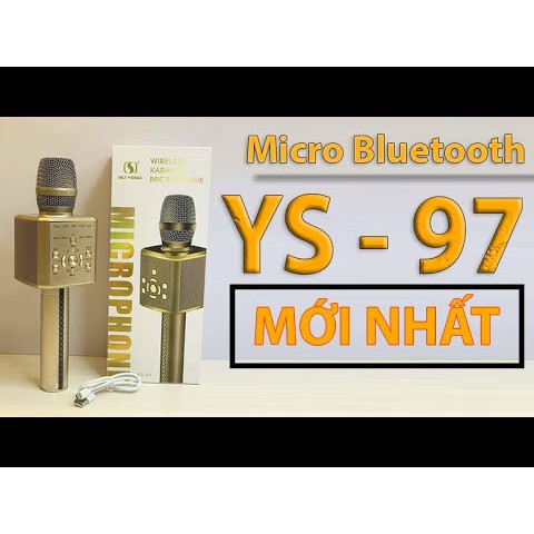 {Tặng kèm kẹp mic] Micro kèm loa Karaoke Bluetooth Không Dây YS 97 cao cấp bass chuẩn không rè bảo hành 12 tháng