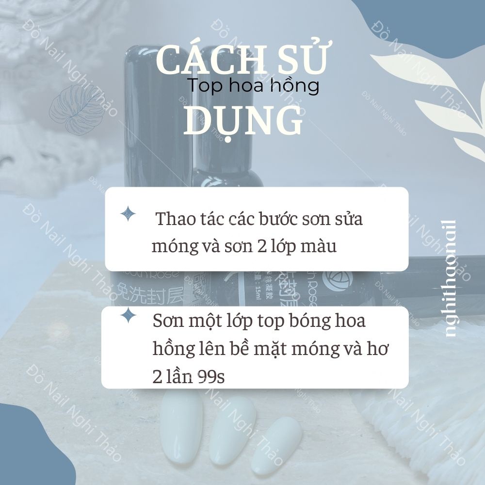 Top hoa hồng chính hãng , sơn top bóng gel 15ml