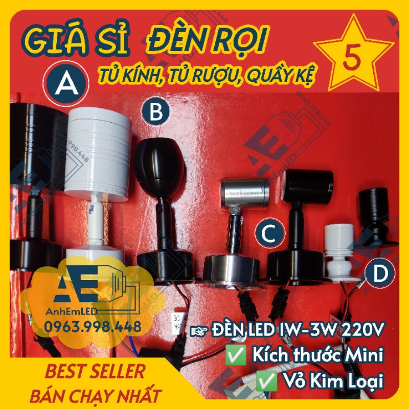 Đèn Rọi Tủ kính trưng bày Rượu Quầy kệ Trang sức showroom cửa hàng shop