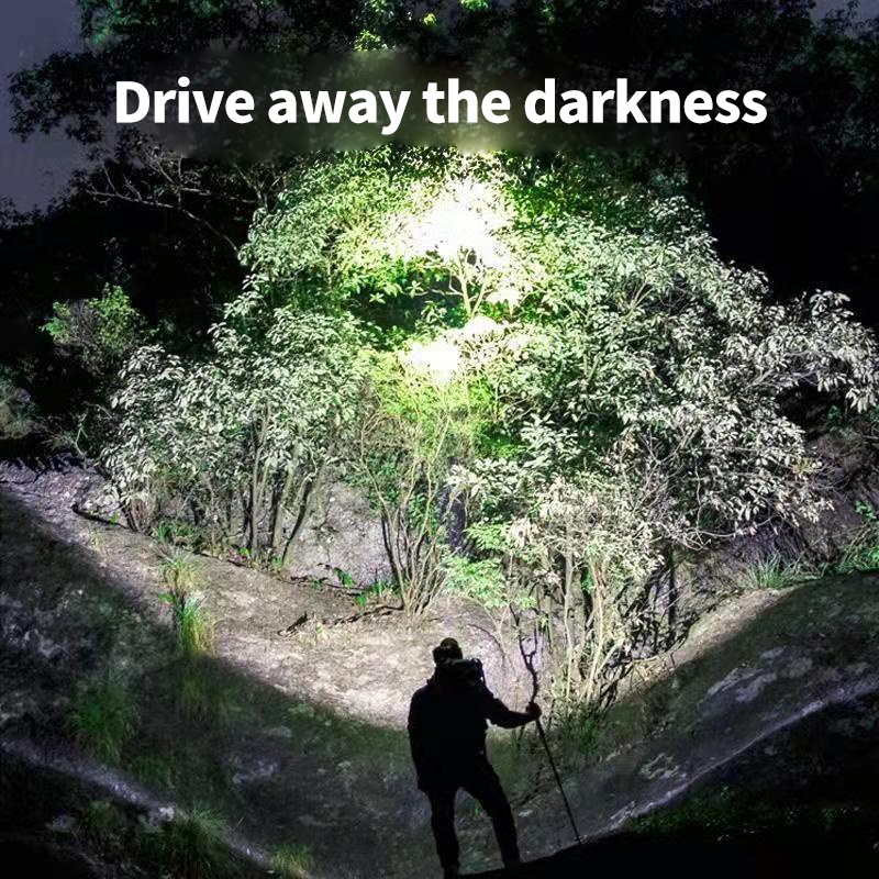 Đèn Pha Đội Đầu Siêu Sáng 10000M Màu Cam Siêu Sáng Có Thể Sạc Lại Dùng Trong Trường Hợp Khẩn Cấp