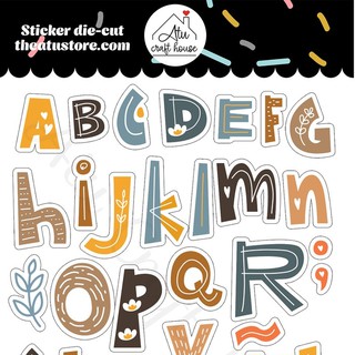 BẢNG CHỮ CÁI - Sticker die-cut - Sticker cắt rời - Nguyên vật liệu làm Scrapbook Handmade