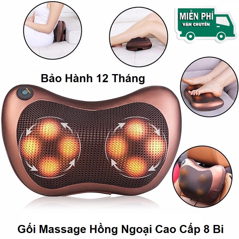 Gối Massage Hồng Ngoại MAGIC Car & Home 8 Bi Cao Cấp, Giảm Đau Mỏi Vai Gáy Cổ Hiểu Quả Cao - Bảo Hành 12 Tháng