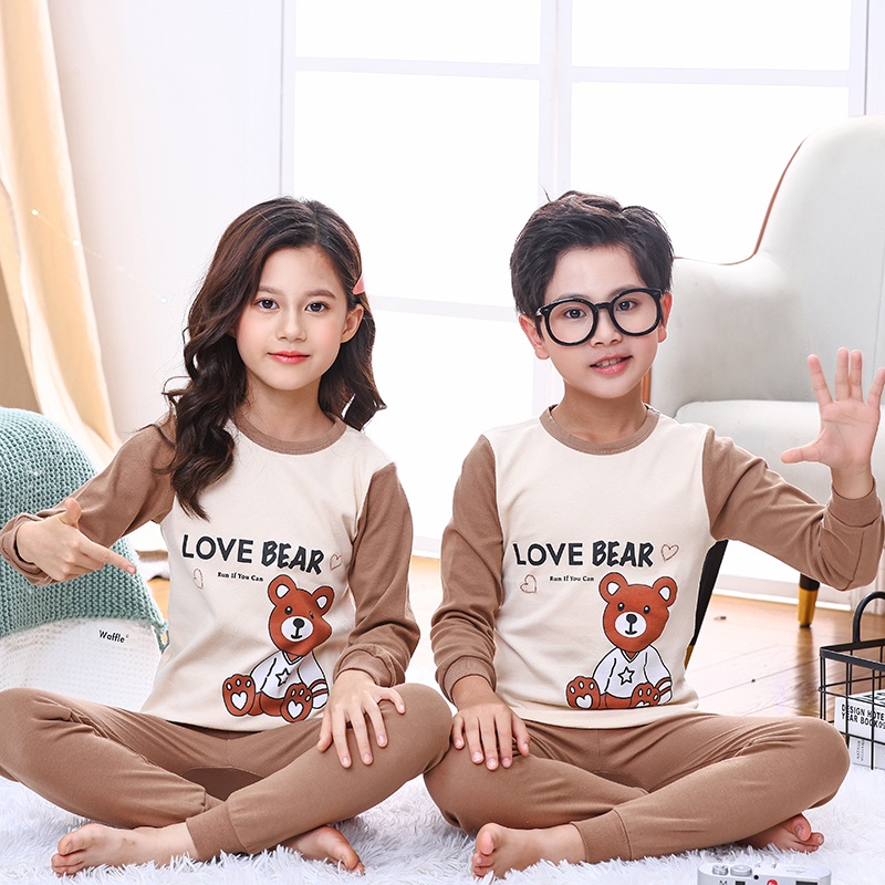 Bộ Đồ Ngủ Bằng Vải Cotton In Hình Khủng Long Thời Trang Dành Cho Bé Trai Gái 2-12 Tuổi