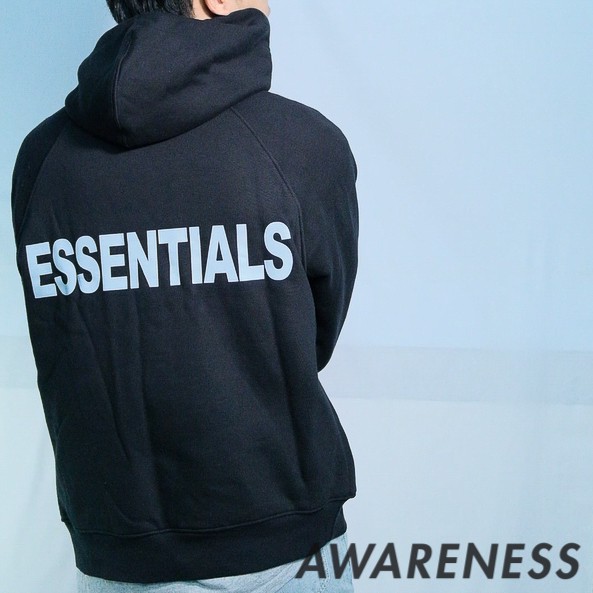 Áo Hoodie Essentials Logo Phản Quang - Áo Hoodie Unisex vải nỉ có nút cài - awareness