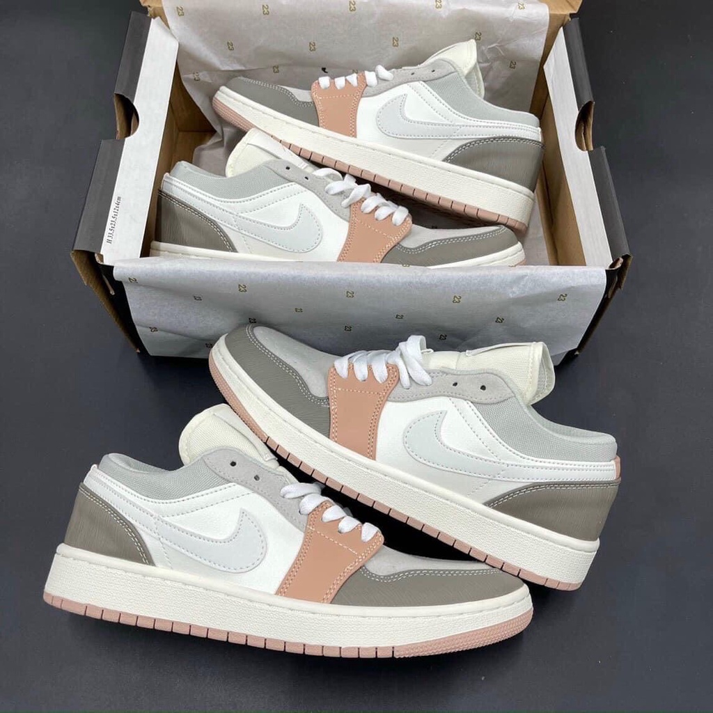 Giày Sneaker Jordan 1 Mid Milan Cam Cao Cổ Giày Thể Thao milan nâu đất thấp cổ nam Nữ Da Nhăn Full Box Freeship