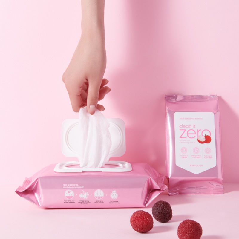 Khăn tẩy trang Banila CO Clean it Zero Lychee Vita Cleansing Tissue 150g/30 wipes