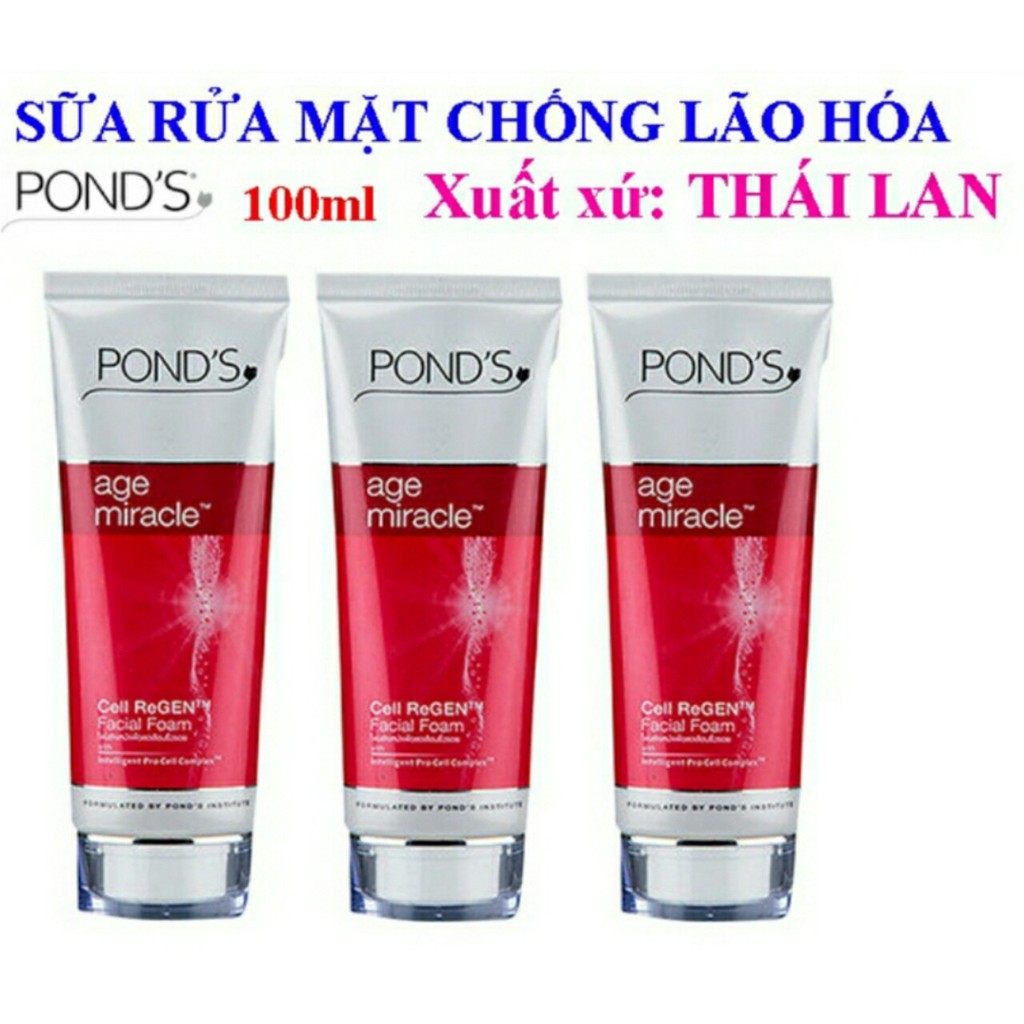 Sữa rửa mặt Pond's đỏ chống lão hóa Age Miracle 100g