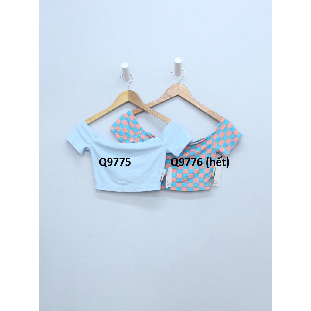 Q9775 - 	Áo trễ vai croptop SO tay ngắn trơn
