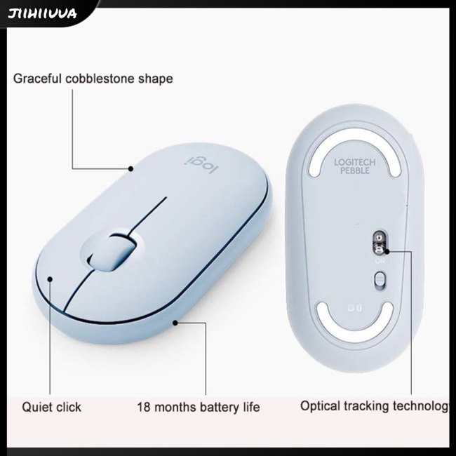 Chuột Bluetooth Không Dây JL- Logitech Pebble M350 5.2 + 2.4G Chế Độ Kép Yên Tĩnh
