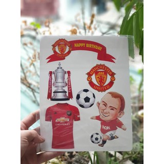 Set cắm giấy đội bóng Manchester united - Trang trí bánh kem
