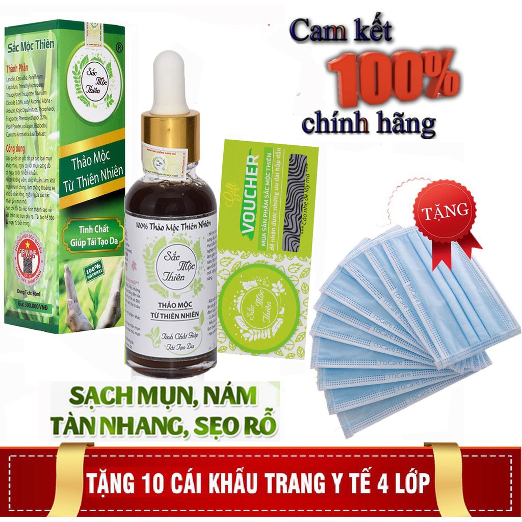 Cải Thiện Mụn, Thâm Nám, Tàn Nhang, Rỗ Tái Tạo Da Sắc Mộc Thiên hàng chuẩn bán Sỉ