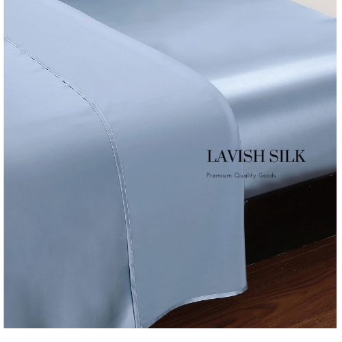 Bộ Ga Gối Phi Lụa Lavish Silk Cao Cấp Mát Lạnh Hàng Loại 1 Không Nối Vải - Xanh Da Trời